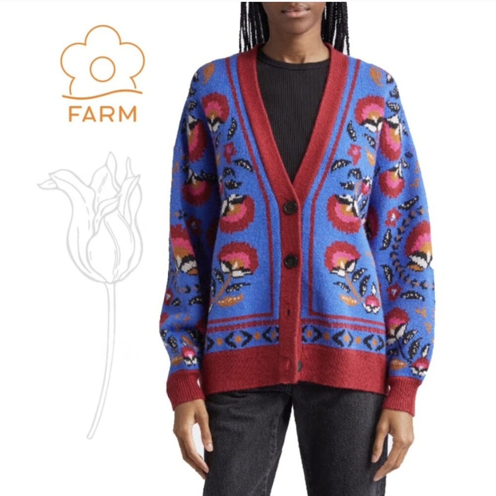 NWT FARM RIO Palms Paradise Sweater sz XL
